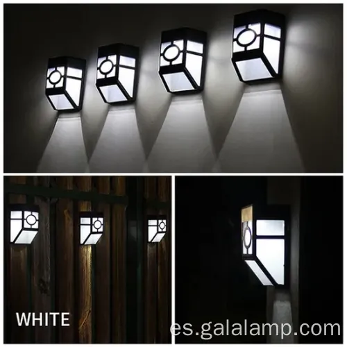 Elegante luz de pared para exteriores solar con doble LED negro